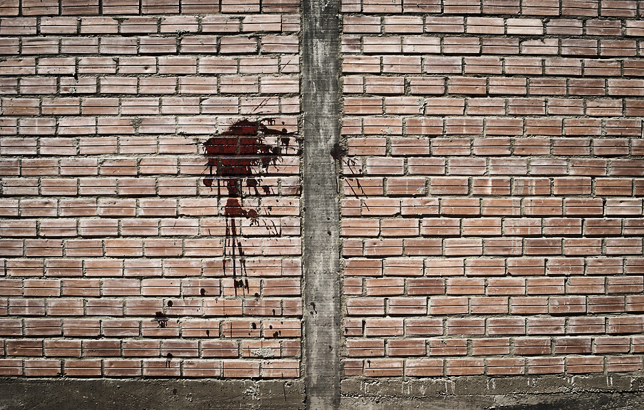 blood on the wall