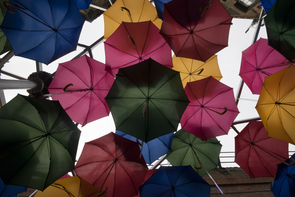 all the umbrellas in london