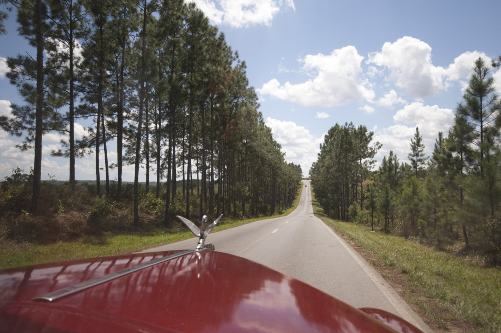 while the road is straight